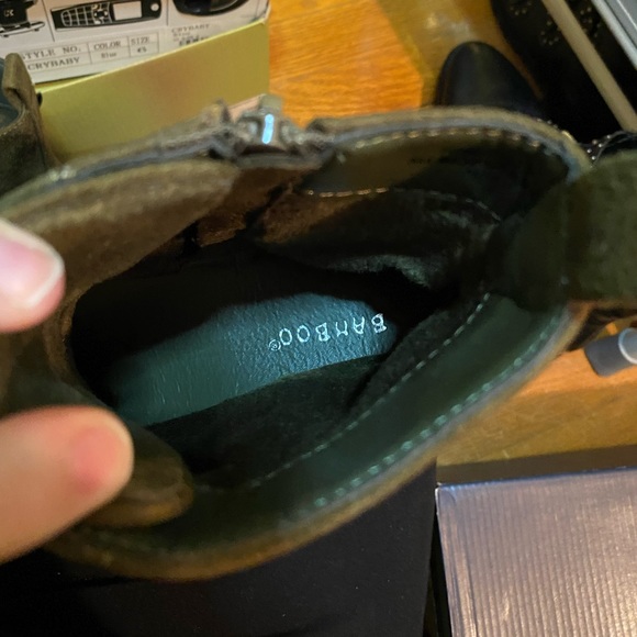 Olive Green Lace Up Boots - Picture 9 of 10